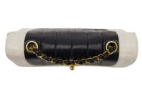 126. Chanel Black, White Vintage Mademoiselle Single Flap, Gold Hardware14