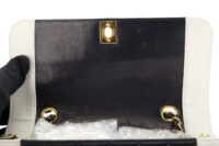 126. Chanel Black, White Vintage Mademoiselle Single Flap, Gold Hardware18