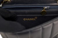 126. Chanel Black, White Vintage Mademoiselle Single Flap, Gold Hardware19