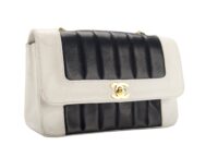 126. Chanel Black, White Vintage Mademoiselle Single Flap, Gold Hardware3