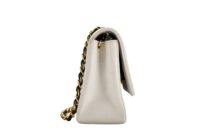 126. Chanel Black, White Vintage Mademoiselle Single Flap, Gold Hardware4