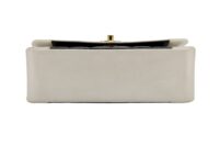 126. Chanel Black, White Vintage Mademoiselle Single Flap, Gold Hardware8