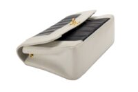 126. Chanel Black, White Vintage Mademoiselle Single Flap, Gold Hardware9