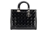 130. Lady Dior, Black Patent Leather, Large, Silver Hardware1