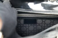 130. Lady Dior, Black Patent Leather, Large, Silver Hardware12