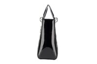 130. Lady Dior, Black Patent Leather, Large, Silver Hardware3
