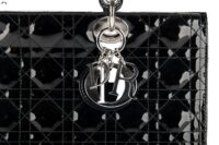 130. Lady Dior, Black Patent Leather, Large, Silver Hardware4