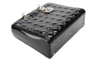 130. Lady Dior, Black Patent Leather, Large, Silver Hardware7