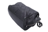 87. Chanel Leather Handbag, Black, Silver Hardware11