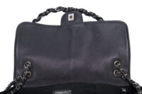 87. Chanel Leather Handbag, Black, Silver Hardware14