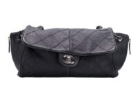 87. Chanel Leather Handbag, Black, Silver Hardware2