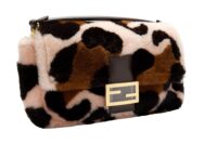 89. Fendi Baguette, Mongolian Lamb, Brown:Pink, Gold Hardware2