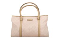 0175. Gucci Pink Canvas Tote, Silver Hardware1