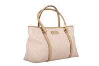 0175. Gucci Pink Canvas Tote, Silver Hardware2