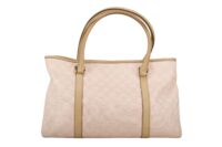 0175. Gucci Pink Canvas Tote, Silver Hardware4