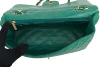 0180. Chanel Classic Single Flap, Green Lambskin Leather, Gold Hardware14