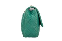 0180. Chanel Classic Single Flap, Green Lambskin Leather, Gold Hardware3