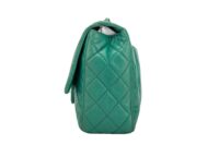 0180. Chanel Classic Single Flap, Green Lambskin Leather, Gold Hardware5