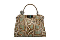 0182. Fendi Peekaboo, Python Handbag, Silver hardware4
