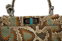 0182. Fendi Peekaboo, Python Handbag, Silver hardware8