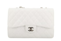 0187. Chanel, Timeless Classique, White, Leather, Crossbody Bag, Silver Hardware1