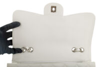 0187. Chanel, Timeless Classique, White, Leather, Crossbody Bag, Silver Hardware13