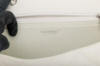 0187. Chanel, Timeless Classique, White, Leather, Crossbody Bag, Silver Hardware15