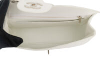 0187. Chanel, Timeless Classique, White, Leather, Crossbody Bag, Silver Hardware16