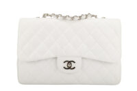0187. Chanel, Timeless Classique, White, Leather, Crossbody Bag, Silver Hardware2
