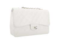 0187. Chanel, Timeless Classique, White, Leather, Crossbody Bag, Silver Hardware3