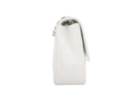 0187. Chanel, Timeless Classique, White, Leather, Crossbody Bag, Silver Hardware4