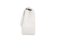 0187. Chanel, Timeless Classique, White, Leather, Crossbody Bag, Silver Hardware6
