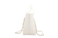 0189. Chanel White Bullskin, Ring My Tote, Handbag, Gold Hardware3