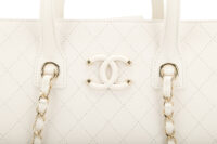 0189. Chanel White Bullskin, Ring My Tote, Handbag, Gold Hardware8