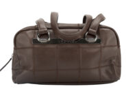 0191. Chanel, Choco Bar, Brown Leather Handbag, Silver Hardware10