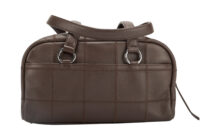 0191. Chanel, Choco Bar, Brown Leather Handbag, Silver Hardware3
