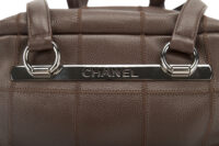 0191. Chanel, Choco Bar, Brown Leather Handbag, Silver Hardware6