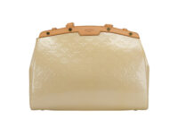0195. Louis Vuitton Beige Brea Patent Leather Handbag, Gold Hardware