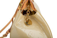 0195. Louis Vuitton Beige Brea Patent Leather Handbag, Gold Hardware