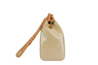 0195. Louis Vuitton Beige Brea Patent Leather Handbag, Gold Hardware