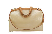 0195. Louis Vuitton Beige Brea Patent Leather Handbag, Gold Hardware