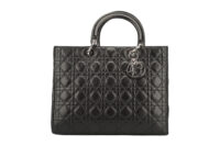 0197. Lady Dior, Black Leather, Handbag, Silver Hardware1