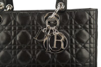 0197. Lady Dior, Black Leather, Handbag, Silver Hardware7