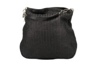 0199. Christian Dior Woven Soft Hobo, Silver Hardware