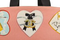 0236. Chanel Pink Canvas Coco Heart Print, Silver Hardware6