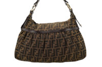 0239. Fendi Zucca Chef Shoulder Hobo Bag, Brown Leather, Gold Hardware11