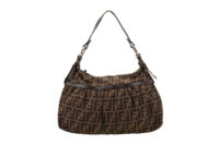 0239. Fendi Zucca Chef Shoulder Hobo Bag, Brown Leather, Gold Hardware5
