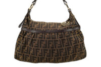 0239. Fendi Zucca Chef Shoulder Hobo Bag, Brown Leather, Gold Hardware7