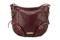 0241. Burberry Shoulder Bag Handbag, Burgundy, Leather, Gold Hardware1