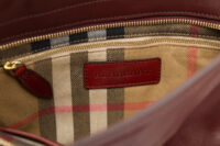0241. Burberry Shoulder Bag Handbag, Burgundy, Leather, Gold Hardware11